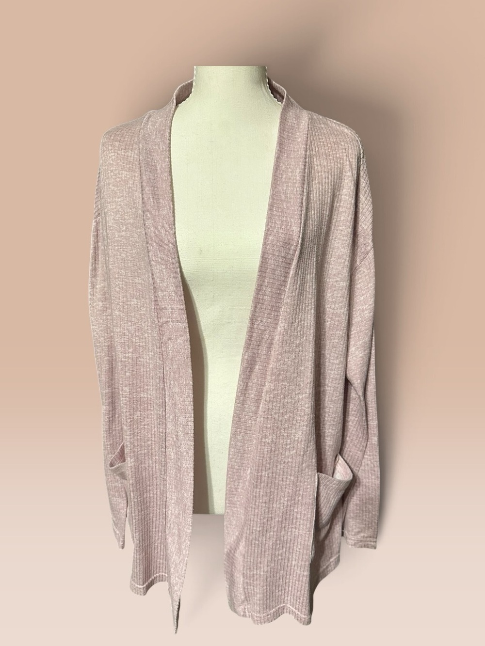 Vintage Laura Ashley Dusty Rose Open-Front Cardigan